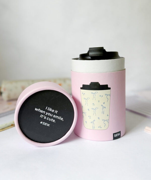 Coffee thermos mug - bows (350ml) - Image 5