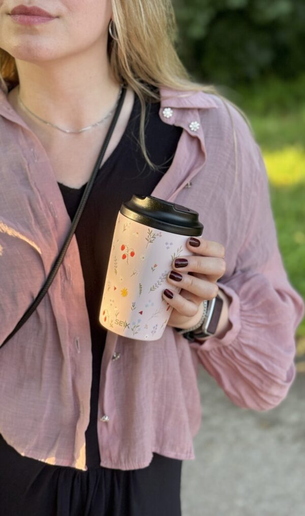 Coffee thermos mug - strawberries (350ml) - Image 4