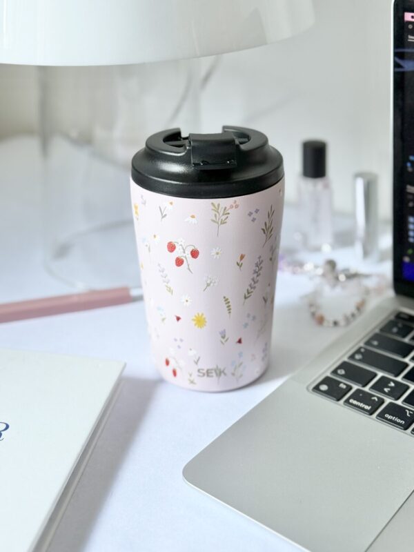Coffee thermos mug - strawberries (350ml) - Image 2