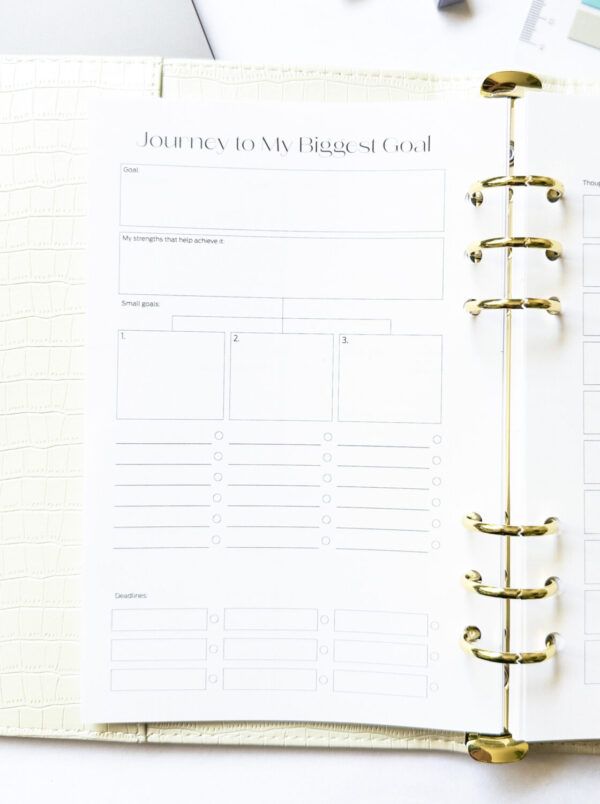 Ring binder from premium faux leather A5 – Happy Calendar planner 2025/26 (white) - Image 17