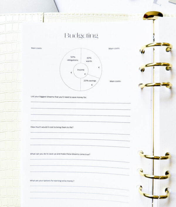 Ring binder from premium faux leather A5 - Happy Calendar planner 2025/26 (beige) - Image 17
