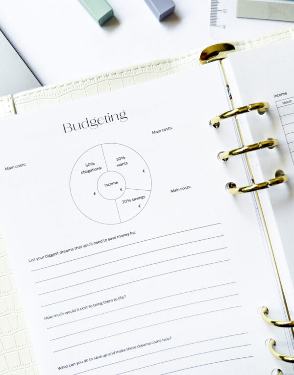 Ring binder from premium faux leather A5 - Happy Calendar planner 2025/26 (beige) - Image 16