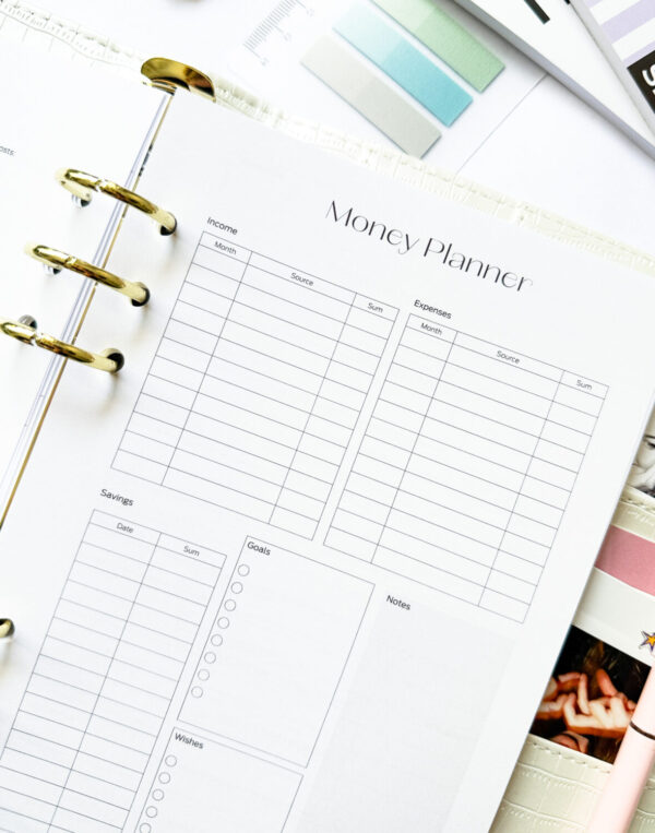 Ring binder from premium faux leather A5 - Happy Calendar planner 2025/26 (beige) - Image 8