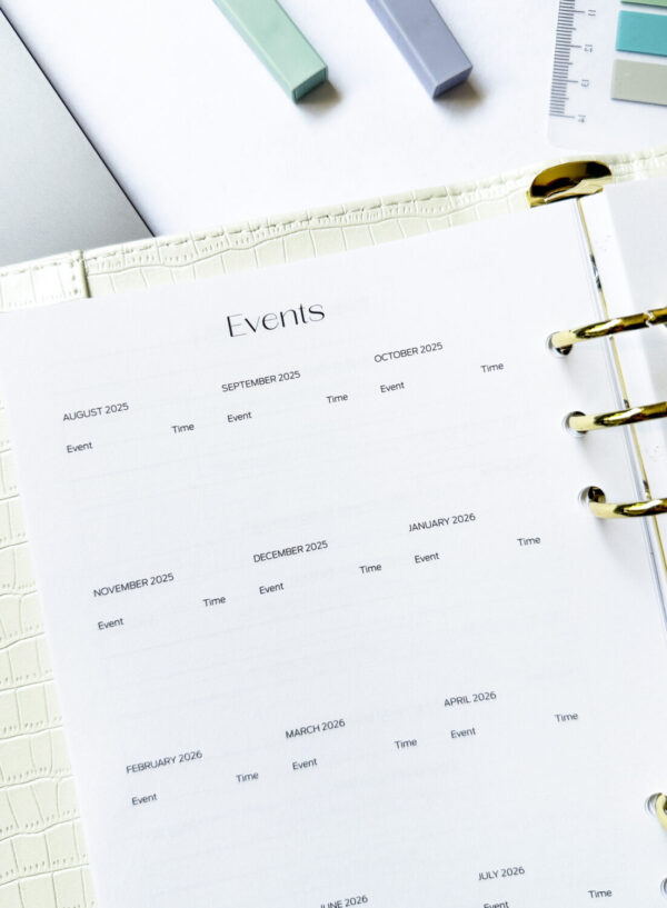 Ring binder from premium faux leather A5 - Happy Calendar planner 2025/26 (beige) - Image 14