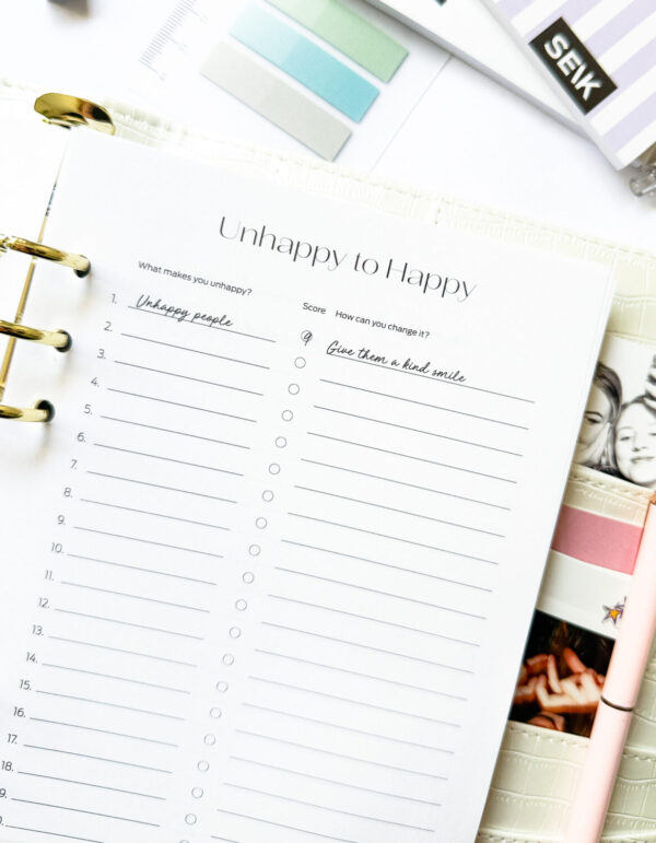 Ring binder from premium faux leather A5 – Happy Calendar planner 2025/26 (pink) - Image 20