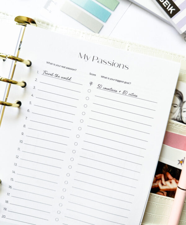 Ring binder from premium faux leather A5 - Happy Calendar planner 2025/26 (beige) - Image 20