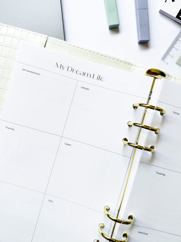 Ring binder from premium faux leather A5 - Happy Calendar planner 2025/26 (beige) - Image 19
